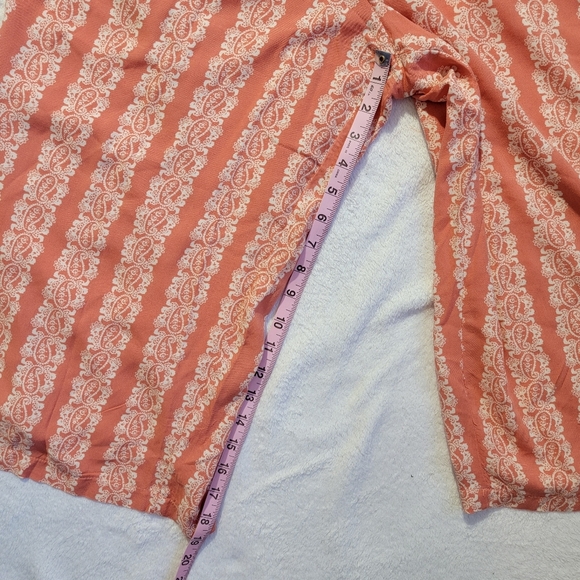 AUW Orange White Paisley Knot Front Spaghetti Strap Cropped Wide Leg Jumpsuit L - Picture 8 of 8